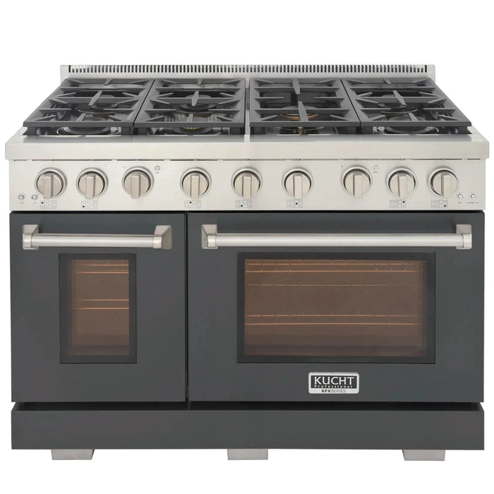 Kucht Professional 48-Inch 6.7 cu. ft. Gas Range in Cement Gray with True Simmer Burners (KFX4800X-GY)