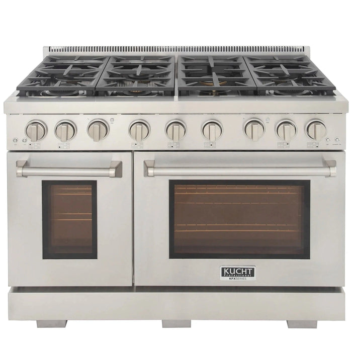 Kucht Professional 48-Inch 6.7 cu. ft. Propane Gas Range in Stainless Steel with True Simmer Burners (KFX4800X/LP-S)