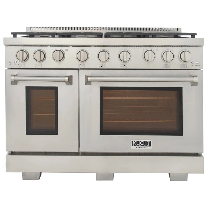 Kucht Professional 48-Inch 6.7 cu. ft. Propane Gas Range in Stainless Steel with True Simmer Burners (KFX4800X/LP-S)