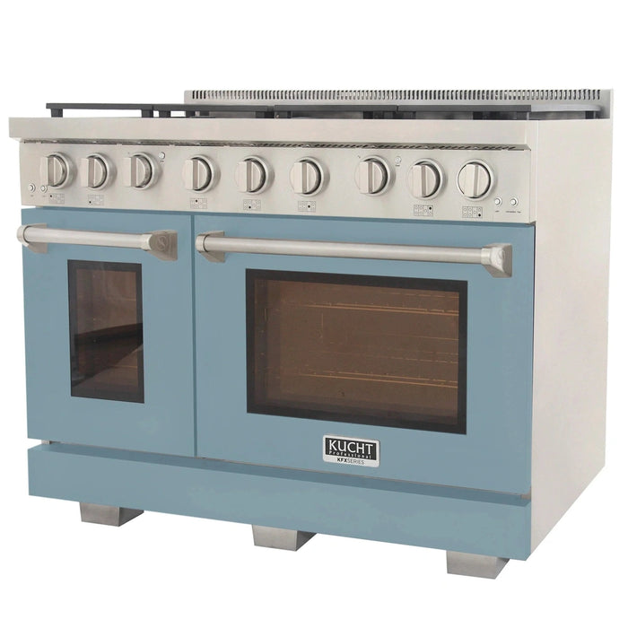 Kucht Professional 48-Inch 6.7 cu. ft. Gas Range in Light Blue with True Simmer Burners (KFX4800X-LB)