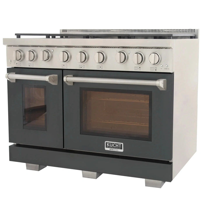 Kucht Professional 48-Inch 6.7 cu. ft. Gas Range in Cement Gray with True Simmer Burners (KFX4800X-GY)