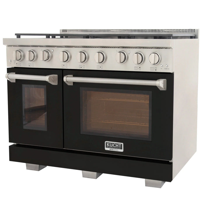 Kucht Professional 48-Inch 6.7 cu. ft. Gas Range in Black with True Simmer Burners (KFX4800X-BK)