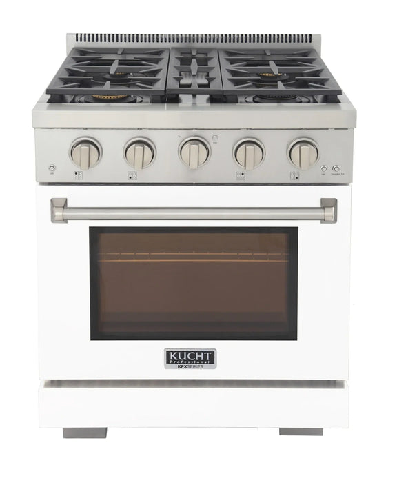 Kucht Professional 30-Inch 4.2 cu. ft. Propane Gas Range in White with True Simmer Burners (KFX3000X/LP-W)