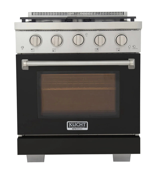 Kucht Professional 30-Inch 4.2 cu. ft. Propane Gas Range in Black with True Simmer Burners (KFX3000X/LP-BK)