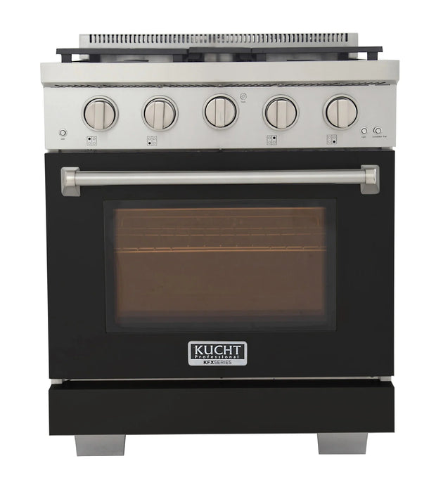 Kucht Professional 30-Inch 4.2 cu. ft. Gas Range in Black with True Simmer Burners (KFX3000X-BK)