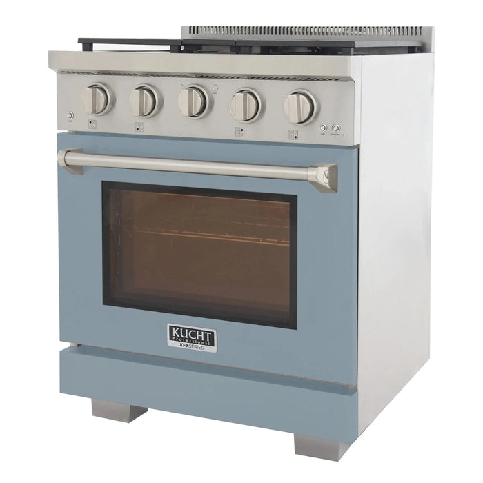 Kucht Professional 30-Inch 4.2 cu. ft. Gas Range in Light Blue with True Simmer Burners (KFX3000X-LB)