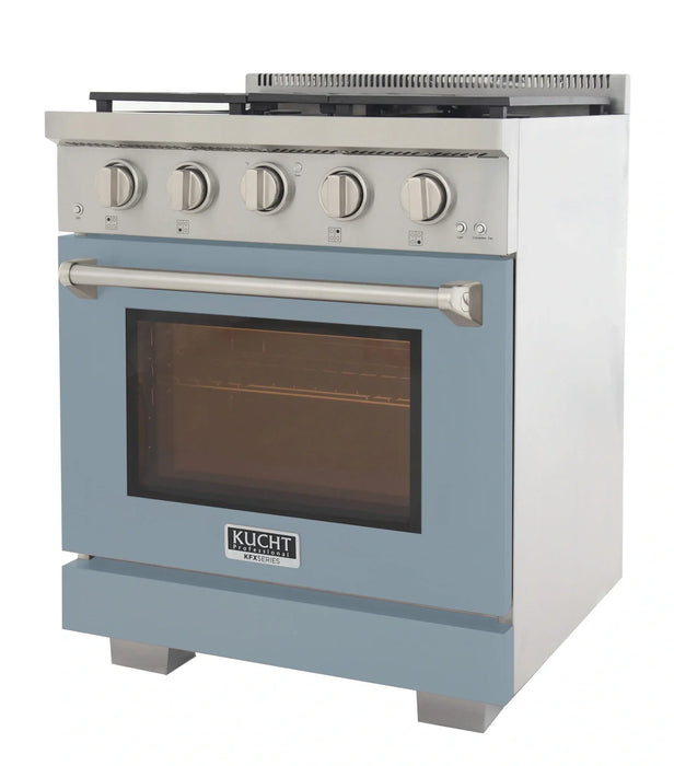 Kucht Professional 30-Inch 4.2 cu. ft. Propane Gas Range in Light Blue with True Simmer Burners (KFX3000X/LP-LB)