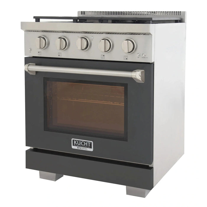 Kucht Professional 30-Inch 4.2 cu. ft. Gas Range in Cement Gray with True Simmer Burners (KFX3000X-GY)