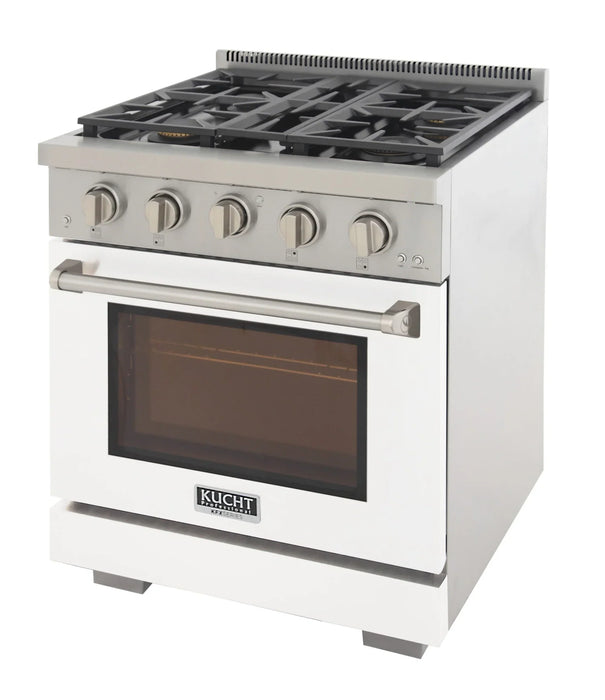 Kucht Professional 30-Inch 4.2 cu. ft. Propane Gas Range in White with True Simmer Burners (KFX3000X/LP-W)