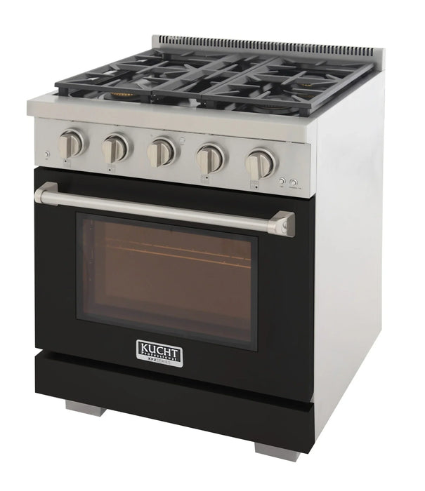 Kucht Professional 30-Inch 4.2 cu. ft. Propane Gas Range in Black with True Simmer Burners (KFX3000X/LP-BK)