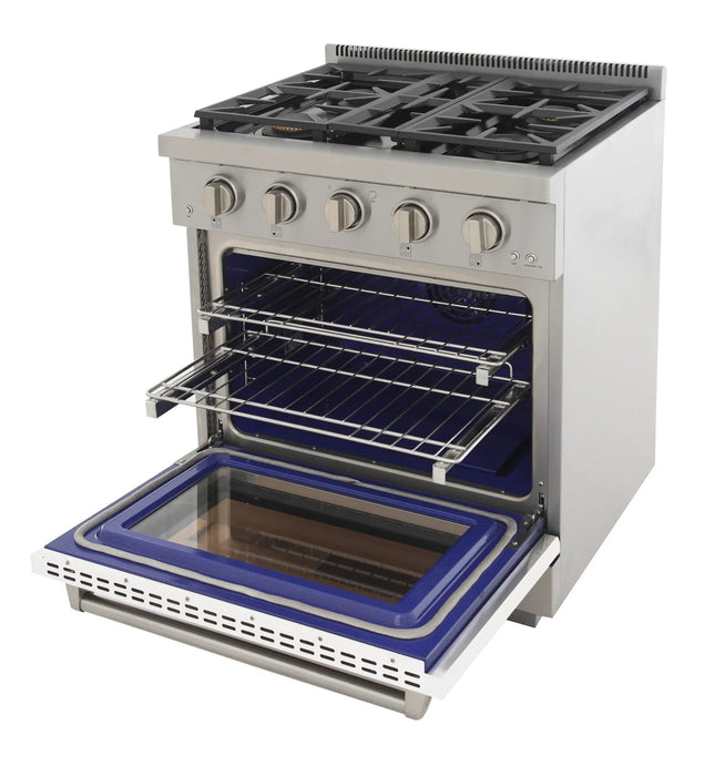 Kucht Professional 30-Inch 4.2 cu. ft. Propane Gas Range in White with True Simmer Burners (KFX3000X/LP-W)