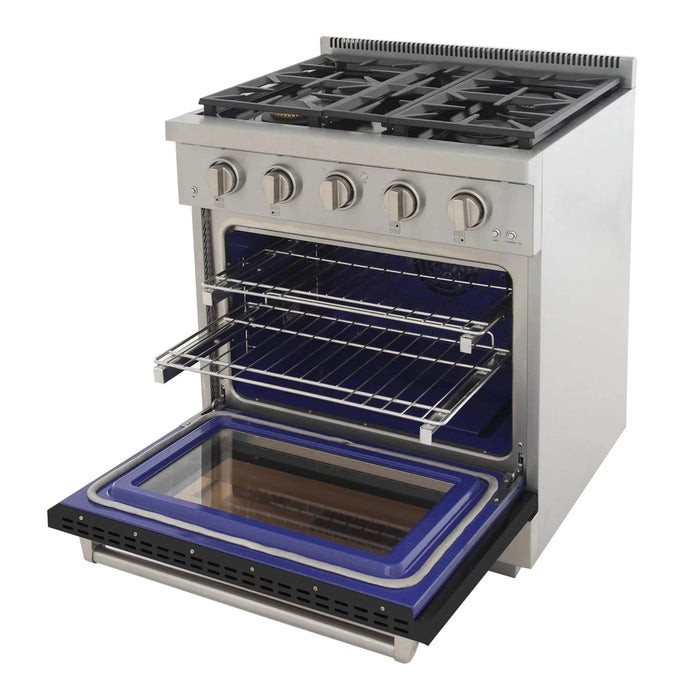Kucht Professional 30-Inch 4.2 cu. ft. Gas Range in Black with Silver Accents (KFX300-BK)