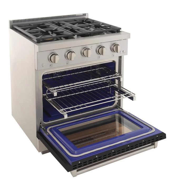 Kucht Professional 30-Inch 4.2 cu. ft. Propane Gas Range in Black with True Simmer Burners (KFX3000X/LP-BK)