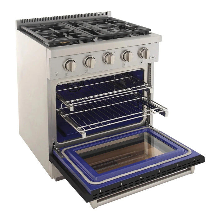 Kucht Professional 30-Inch 4.2 cu. ft. Gas Range in Black with Silver Accents (KFX300-BK)