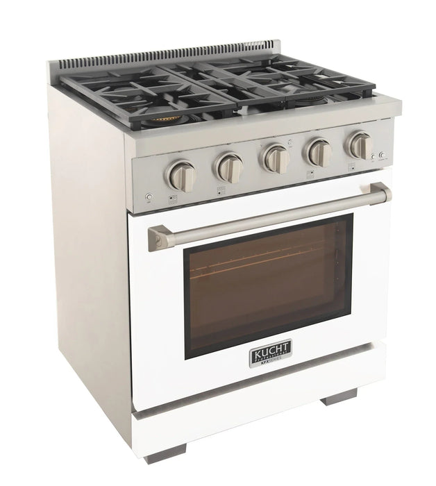 Kucht Professional 30-Inch 4.2 cu. ft. Propane Gas Range in White with True Simmer Burners (KFX3000X/LP-W)