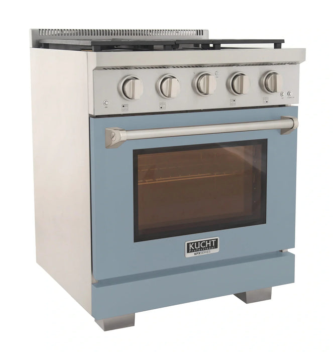 Kucht Professional 30-Inch 4.2 cu. ft. Propane Gas Range in Light Blue with True Simmer Burners (KFX3000X/LP-LB)