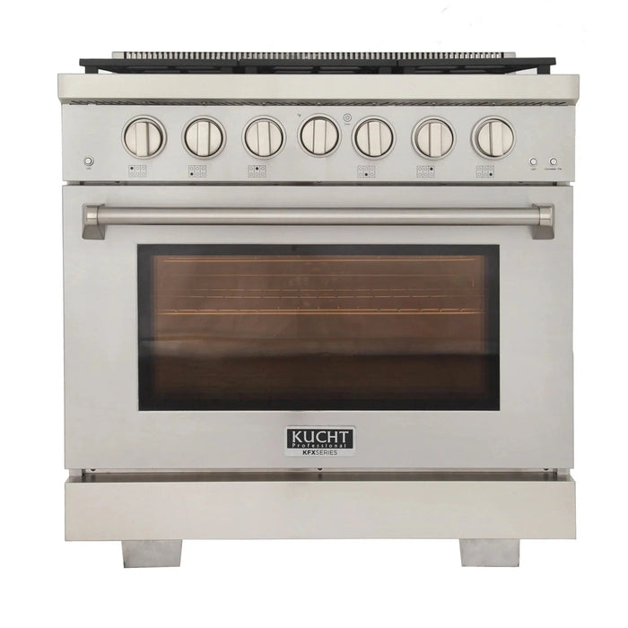 Kucht Professional 36-Inch 5.2 cu. ft. Propane Gas Range in Stainless Steel with True Simmer Burners (KFX3600X/LP-S)