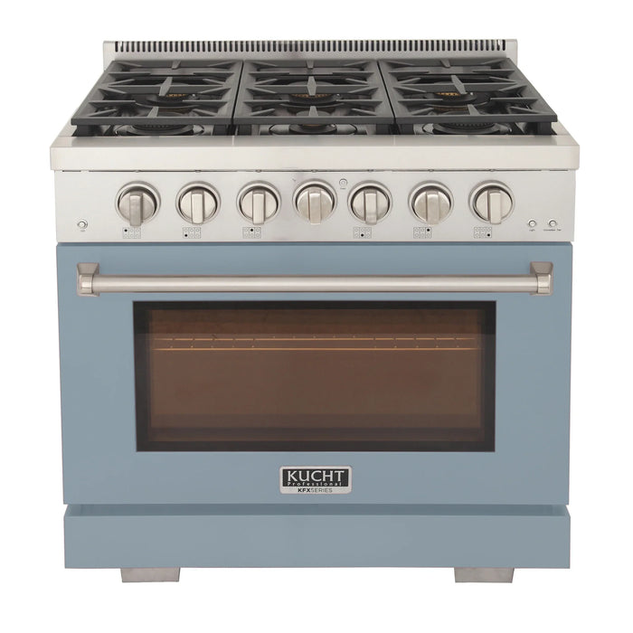 Kucht Professional 36-Inch 5.2 cu. ft. Gas Range in Light Blue with True Simmer Burners (KFX3600X-LB)