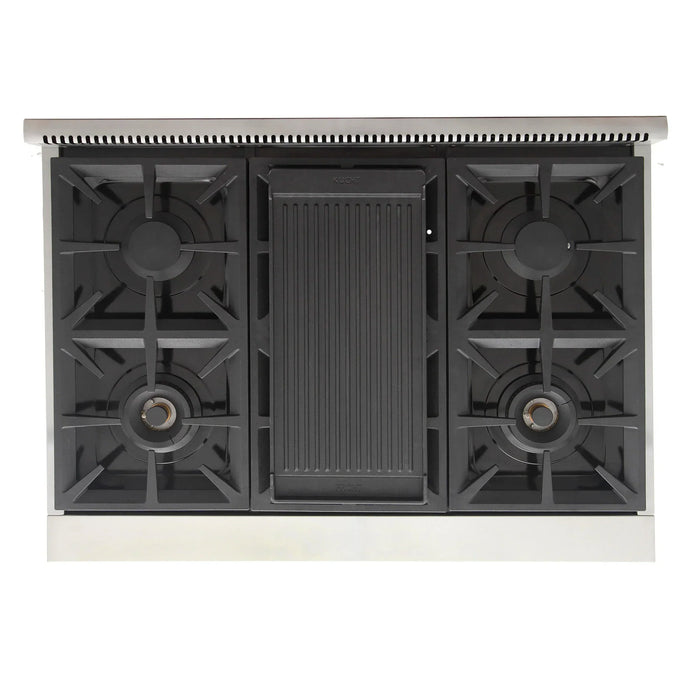 Kucht Professional 36-Inch 5.2 cu. ft. Propane Gas Range in Gray with Silver Accents (KFX360/LP-GY)