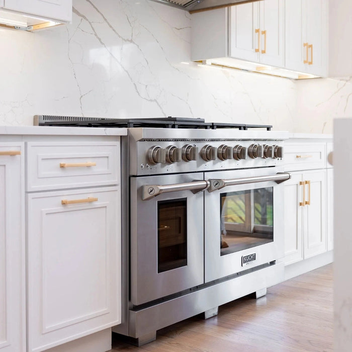Kucht Professional 48-Inch 6.7 cu. ft. Propane Gas Range in Stainless Steel with True Simmer Burners (KFX4800X/LP-S)