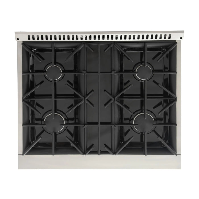 Kucht 30-Inch Pro-Style Dual Fuel Range in Propane Gas with  4.2 cu. ft. Electric Oven & 4 Gas Burners in Gray (KDF302/LP-GR)