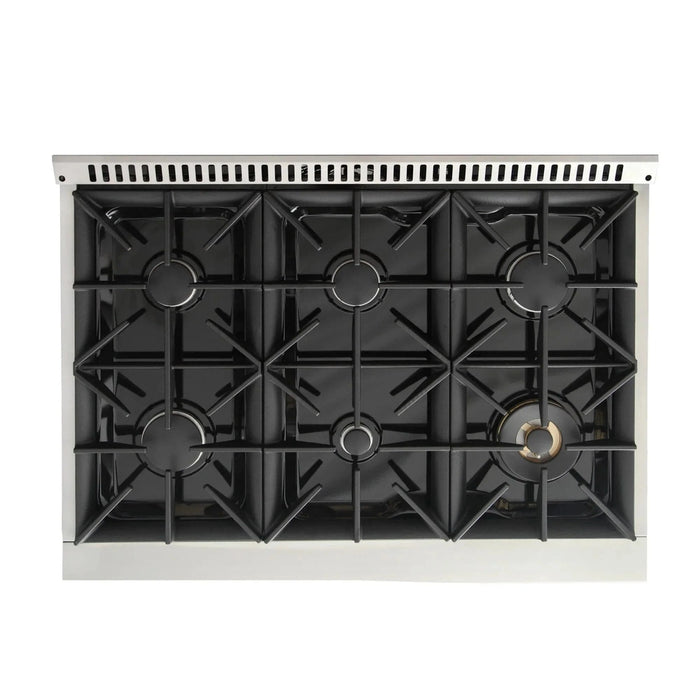 Kucht 36-Inch Pro-Style Dual Fuel Range with 5.2 cu. ft. Electric Oven and 6 Gas Burners in Olive Green (KDF362-OG)