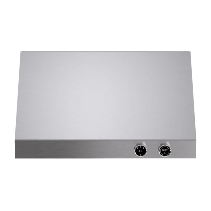 Kucht 4-Piece Appliance Package - 30-Inch Dual Fuel Range in Propane Gas, 36-Inch Refrigerator, Dishwasher & Under Cabinet Range Hood in Stainless Steel