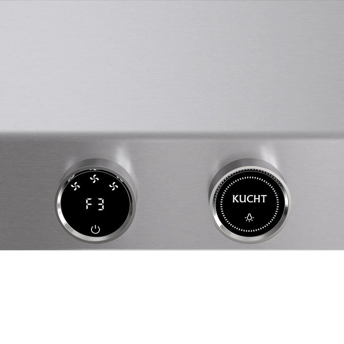 Kucht 4-Piece Appliance Package - 36-Inch Dual Fuel Range in Natural Gas, 36-Inch Refrigerator, Dishwasher & Under Cabinet Range Hood in Stainless Steel