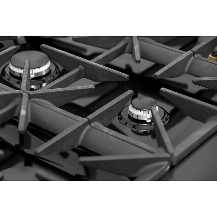 Kucht Horus 36-Inch Dual Fuel Range with 5.2 cu. ft. Electric Oven and 6 Gas Burners in Dark Titanium Stainless Steel with Digital Thermostat (KXD36)