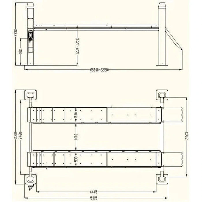 Katool 15,000lbs 4 Post Alignment Lift With Rolling Jack | KT-4H150