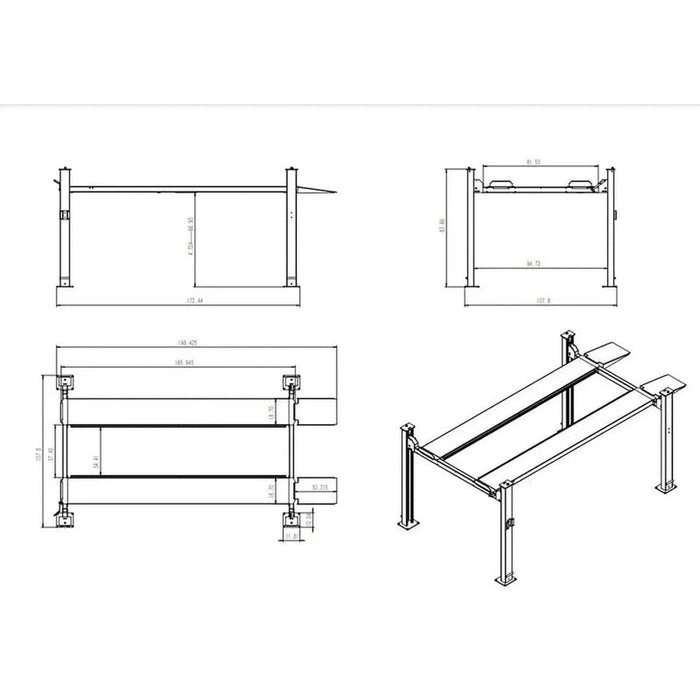 Katool 8,500lbs Heavy Duty 4 Post Lift | KT-4H850