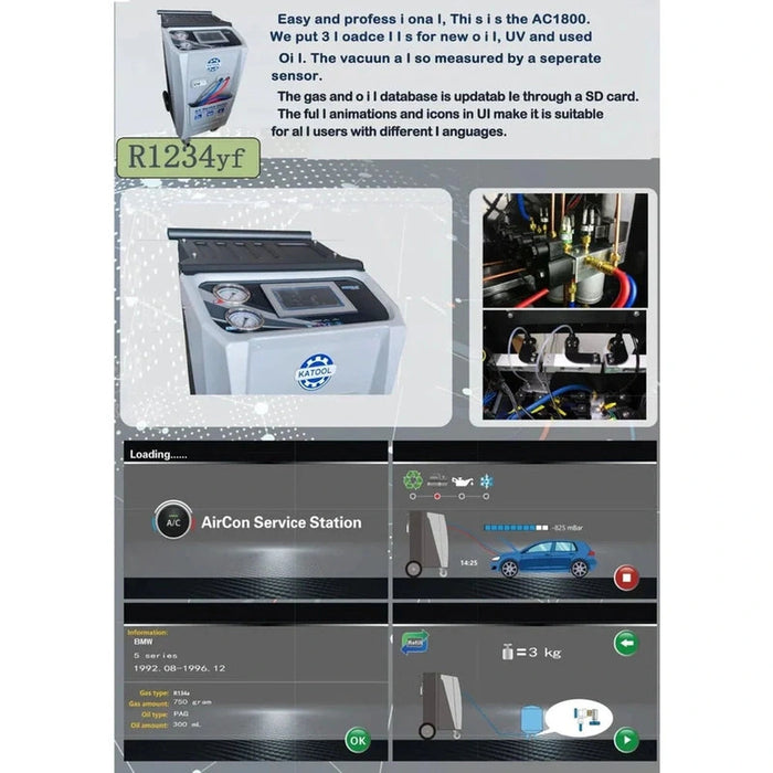 Katool Fully Automatic Recovery, Recycle & Recharge DUAL AC2100 Machine | R-1234YF