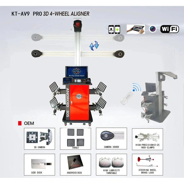 Katool Wheel Alignment Machine Full-Automatic Works on 2 Post & Scissor Lift | KT-AV9