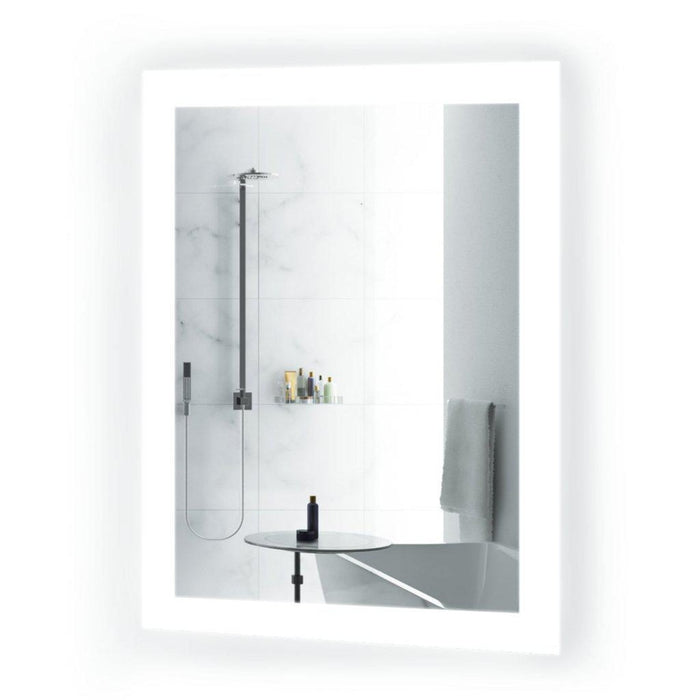 Krugg Reflections Bijou 15" x 20" Small Rectangular Wall-Mounted 5000K LED Mirror With Built-in Defogger and Dimmer