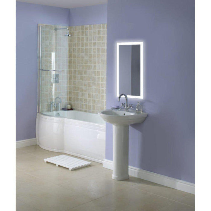 Krugg Reflections Bijou 15" x 30" Small Rectangular Wall-Mounted 5000K LED Bathroom Vanity Mirror With Built-in Defogger and Dimmer