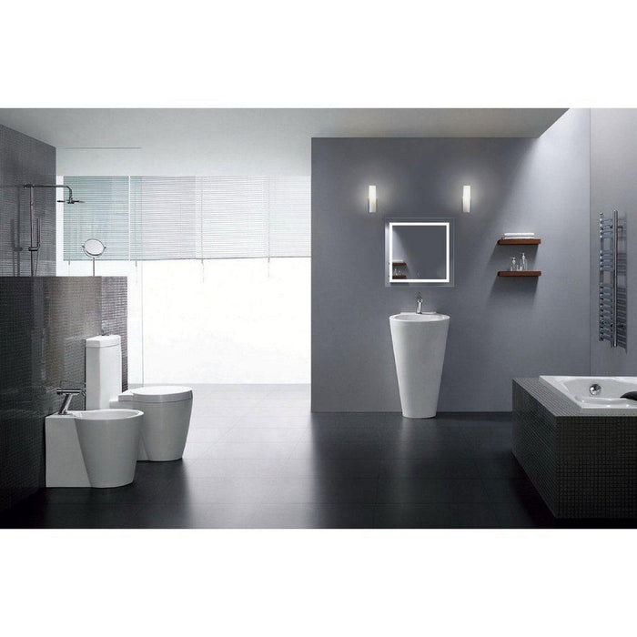 Krugg Reflections Icon 24" x 24" 5000K Square Wall-Mounted Illuminated Silver Backed LED Mirror With Built-in Defogger and Touch Sensor On/Off Built-in Dimmer