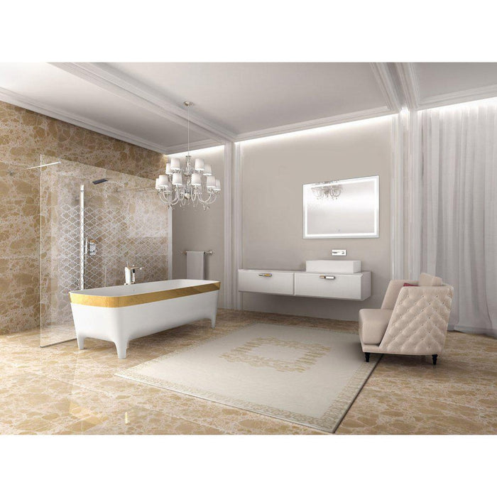 Krugg Reflections Icon 48” x 36” 5000K Rectangular Wall-Mounted Illuminated Silver Backed LED  Mirror With Built-in Defogger and Touch Sensor On/Off Built-in Dimmer