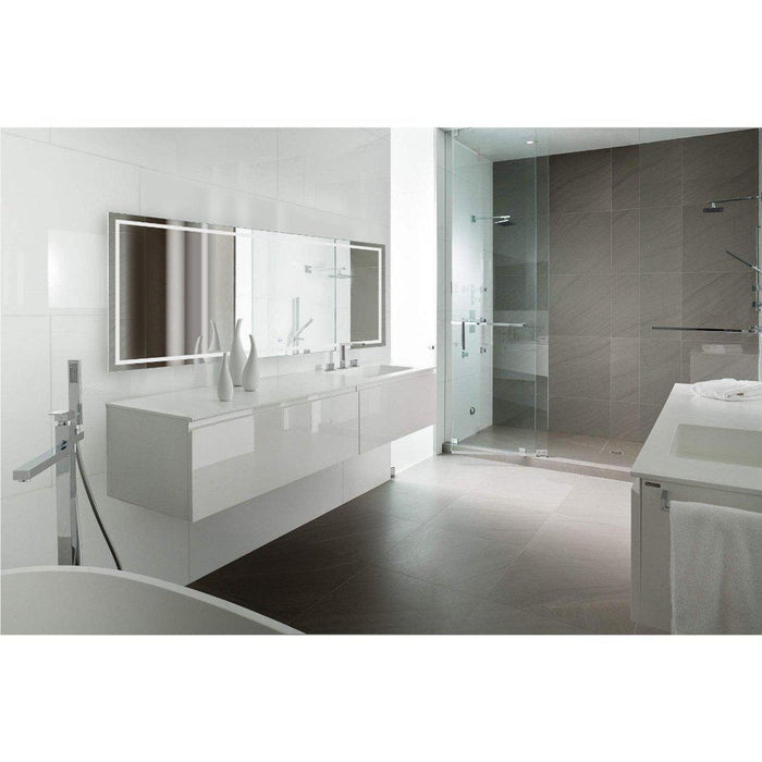 Krugg Reflections Icon 84" x 30" 5000K Rectangular Wall-Mounted Illuminated Silver Backed LED Mirror With Built-in Defogger and Touch Sensor On/Off Built-in Dimmer