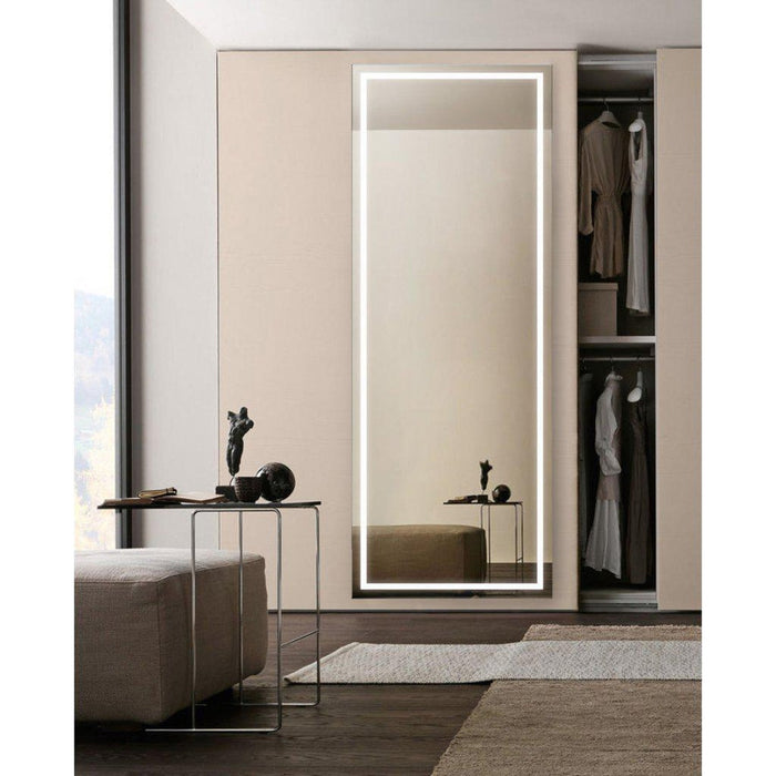 Krugg Reflections Icon 96" x 36" 5000K Rectangular Wall-Mounted Lighted LED Mirror With Built-in Defogger