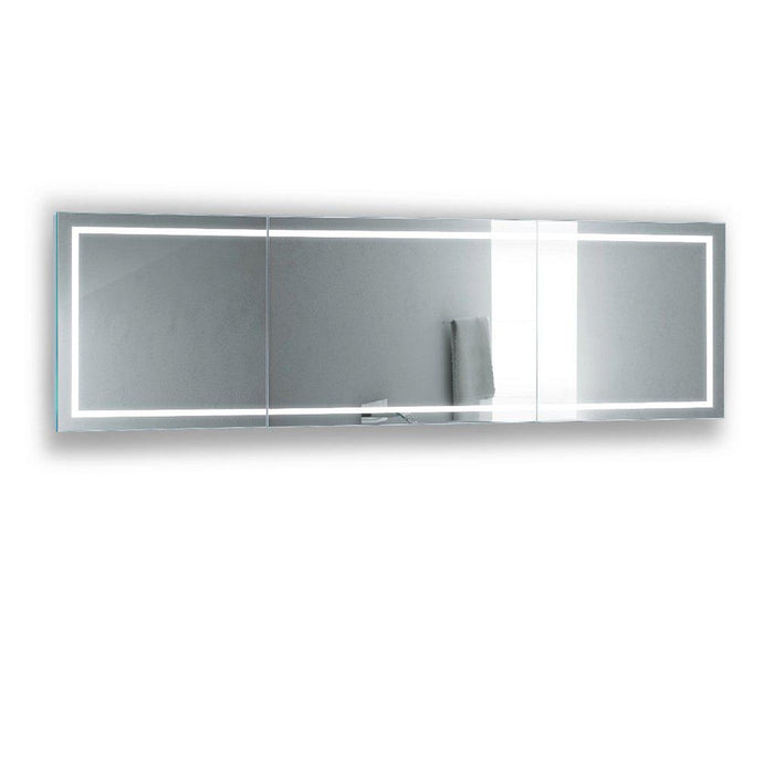 Krugg Reflections Mod 120" x 36" 5000K Long Modular Corner Wall-Mounted Silver-Backed LED Bathroom Vanity Mirror With Built-in Defogger and Dimmer