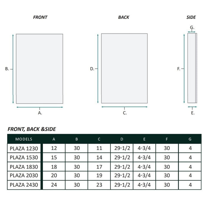 Krugg Reflections Plaza 12" x 30"  Single Left Opening Rectangular Recessed/Surface-Mount Medicine Cabinet Mirror With Two Adjustable Shelves