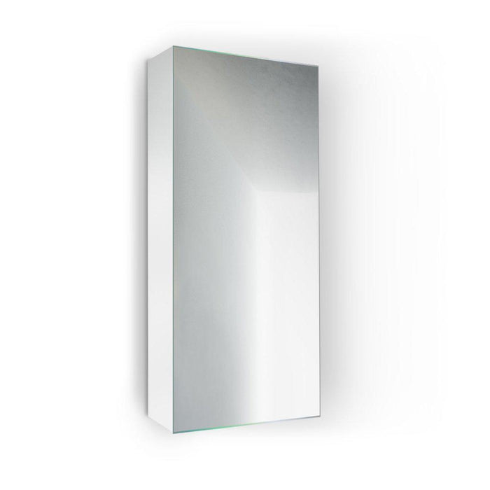 Krugg Reflections Plaza 12" x 30"  Single Left Opening Rectangular Recessed/Surface-Mount Medicine Cabinet Mirror With Two Adjustable Shelves