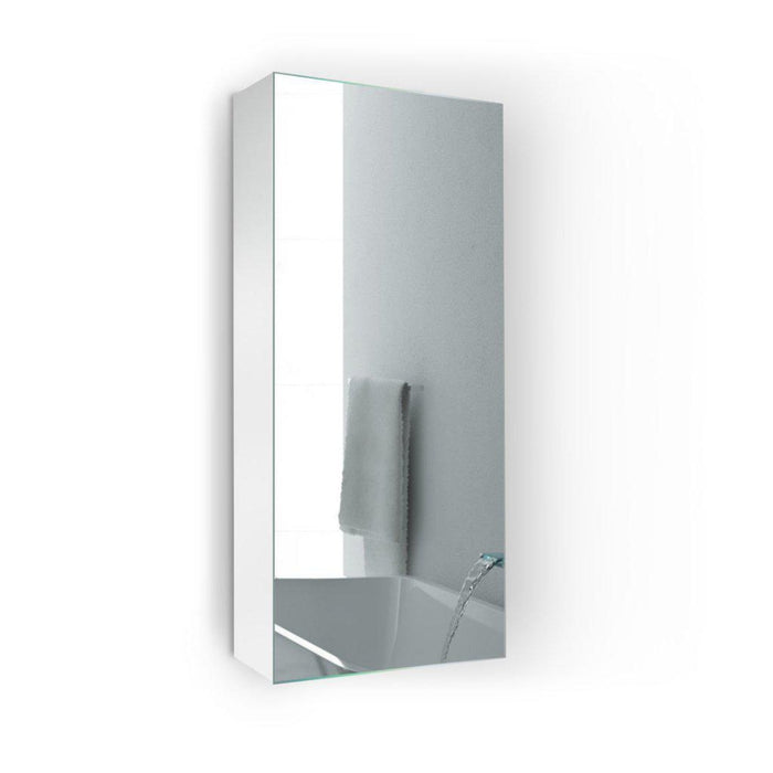 Krugg Reflections Plaza 12" x 30"  Single Left Opening Rectangular Recessed/Surface-Mount Medicine Cabinet Mirror With Two Adjustable Shelves