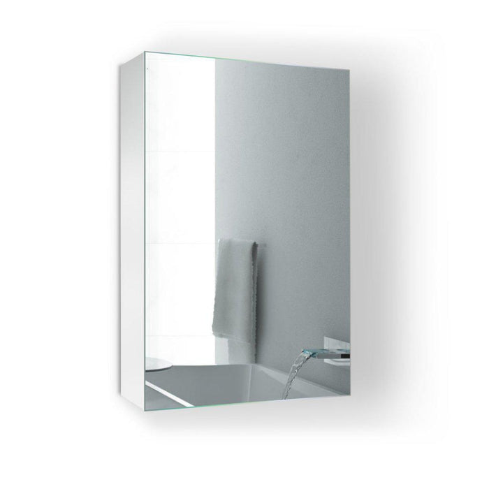 Krugg Reflections Plaza 18" x 30"  Single Left Opening Rectangular Recessed/Surface-Mount Medicine Cabinet Mirror With Three Adjustable Shelves