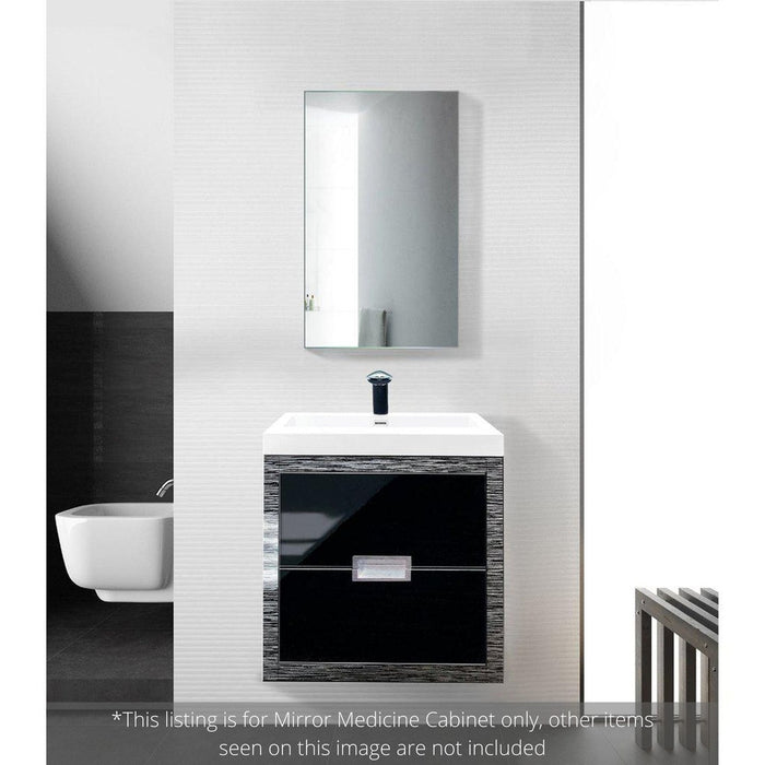 Krugg Reflections Plaza 18" x 30"  Single Left Opening Rectangular Recessed/Surface-Mount Medicine Cabinet Mirror With Three Adjustable Shelves