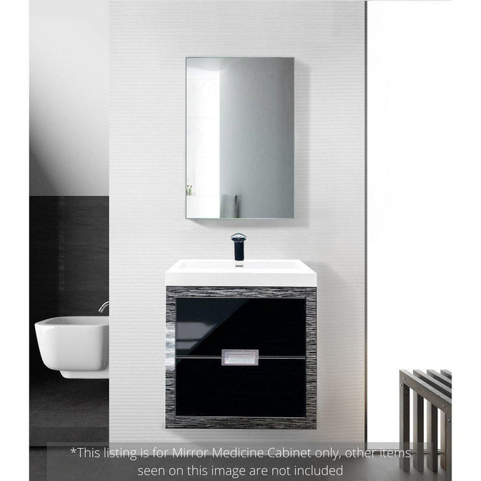 Krugg Reflections Plaza 20" x 30"  Single Left Opening Rectangular Recessed/Surface-Mount Medicine Cabinet Mirror With Three Adjustable Shelves