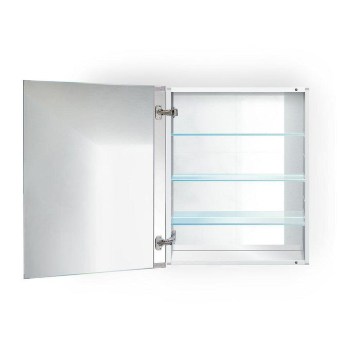 Krugg Reflections Plaza 24" x 30"  Single Left Opening Rectangular Recessed/Surface-Mount Medicine Cabinet Mirror With Three Adjustable Shelves