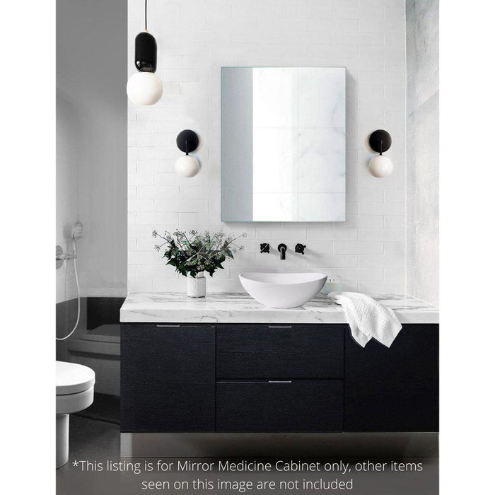 Krugg Reflections Plaza 24" x 30"  Single Left Opening Rectangular Recessed/Surface-Mount Medicine Cabinet Mirror With Three Adjustable Shelves