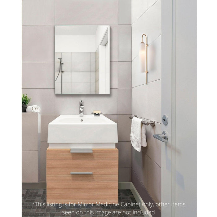 Krugg Reflections Plaza 24" x 30"  Single Left Opening Rectangular Recessed/Surface-Mount Medicine Cabinet Mirror With Three Adjustable Shelves