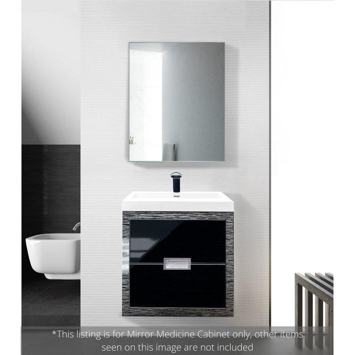 Krugg Reflections Plaza 24" x 30"  Single Left Opening Rectangular Recessed/Surface-Mount Medicine Cabinet Mirror With Three Adjustable Shelves